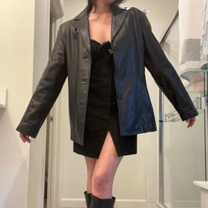 Vintage Leather Jacket/ Blazer